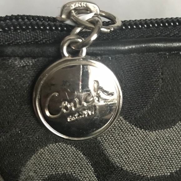 Coach Black Canvas Leather Wristlet Clutch - Picture 12 of 15